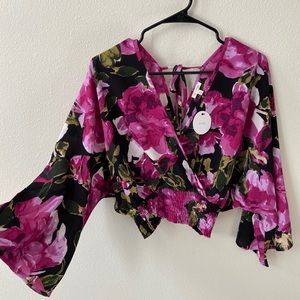 Floral Wrap Top